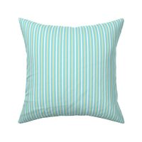 Starlight Stripes - Narrow White and Cream on Pale Blue