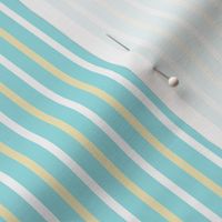 Starlight Stripes - Narrow White and Cream on Pale Blue