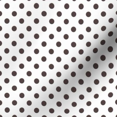 Swiss Brown Textured Dots on a Ground of White