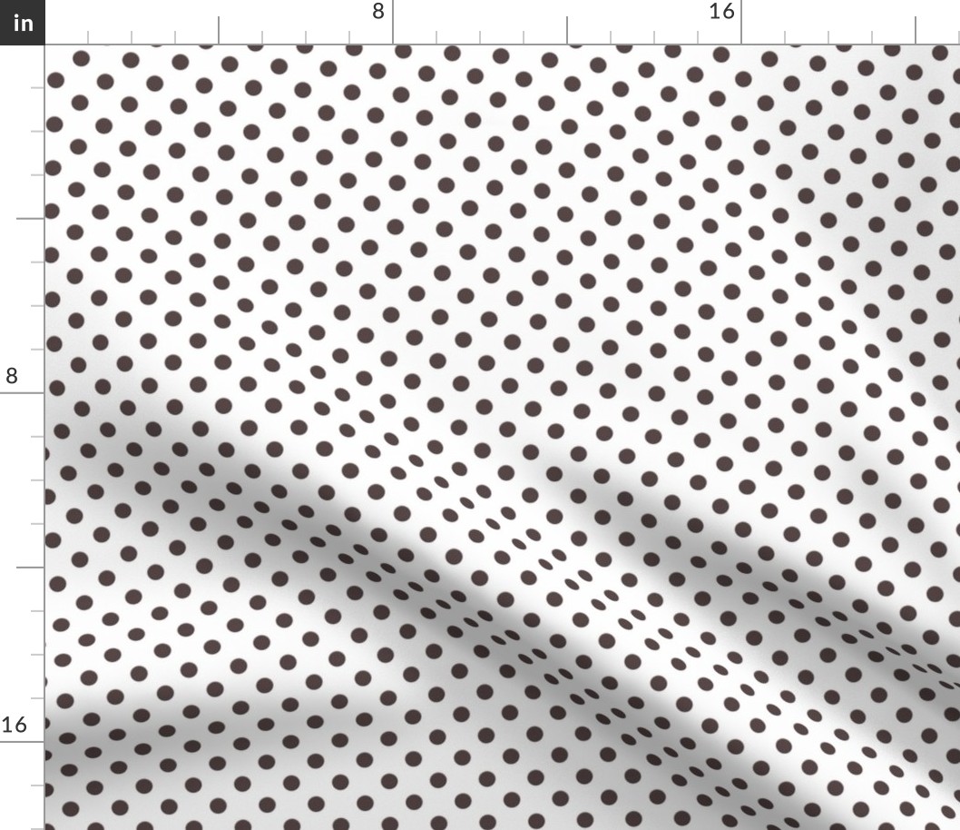 Swiss Brown Textured Dots on a Ground of White