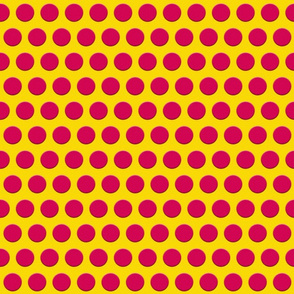 Hot Pink Dots on Yellow