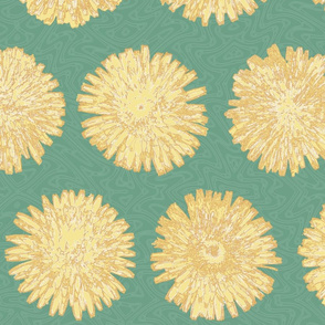 jumbo dandelions in Spring pastels