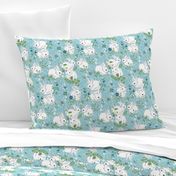 Bunny love - blue floral