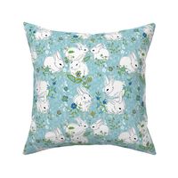 Bunny love - blue floral