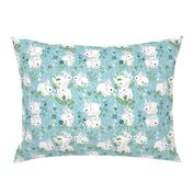 Bunny love - blue floral