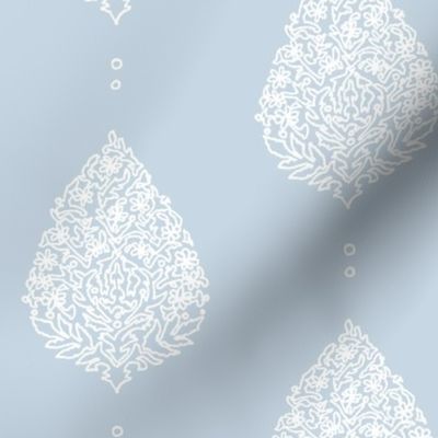 Moroccan Paisley Beach House Blue white