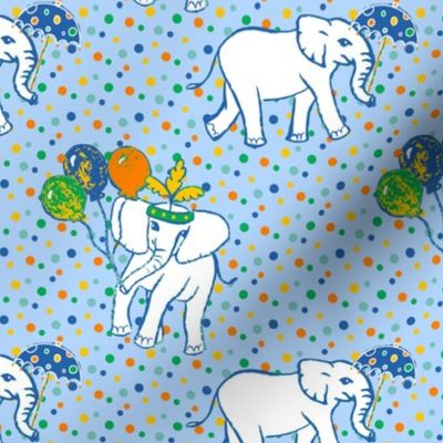 Elephant babies - light blue