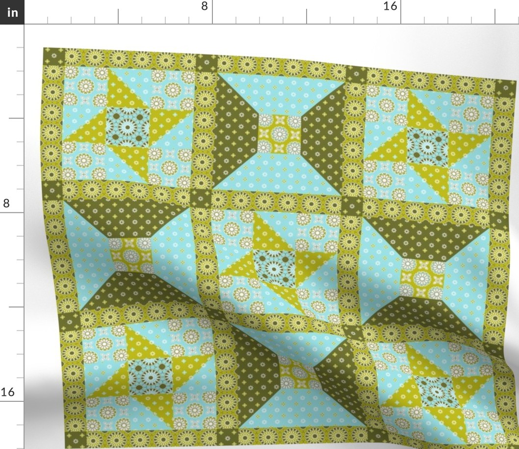 Winding Cotton - Verde Quilt Block