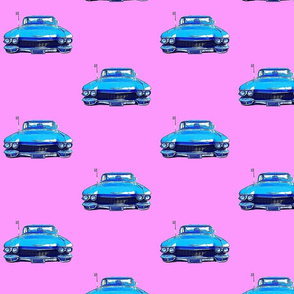 Tiitu's cadillac, bubblegum pink background