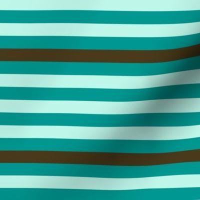 Turquoise, pale blue + chocolate stripes by Su_G_©SuSchaefer 