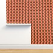 Orange polka dots on chocolate (limited palette) by Su_G