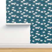 Field of Sheep fabric - Bondi Blue by Andrea Lauren