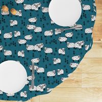 Field of Sheep fabric - Bondi Blue by Andrea Lauren