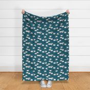 Field of Sheep fabric - Bondi Blue by Andrea Lauren