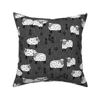 sheep fabric // charcoal and white farm animals design andrea lauren fabric