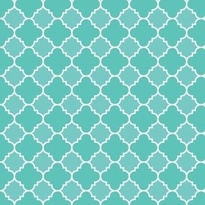 Turquoise Quatrefoil