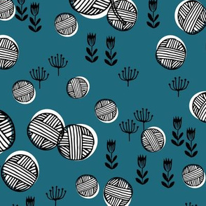 yarn fabric //  yarn knitting design andrea lauren illustration - bondi blue