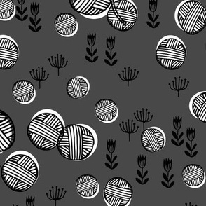 Yarn Balls - Charcoal by Andrea Lauren