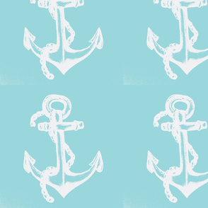 white anchor sea blue