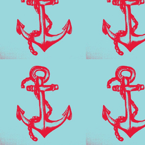 red anchor sea blue