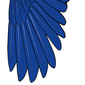 One Yard Simple Feather Wings in Blue, V.2