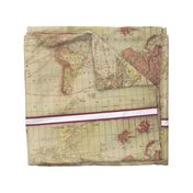 Vintage world map, XL (large yard)