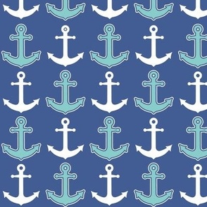 Nautical Anchor Pattern Navy Blue and Teal