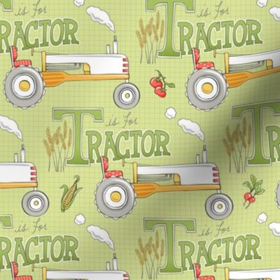 T is for Tractor - CHARTREUSE