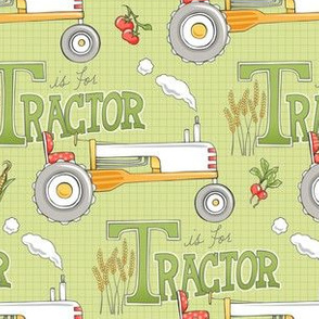 T is for Tractor - CHARTREUSE