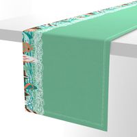 Boardwalk Border design on Sea Green.