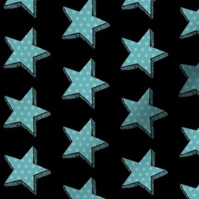 Teal star// Aqua Dotty star // Polka dot star