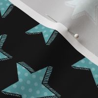 Teal star// Aqua Dotty star // Polka dot star