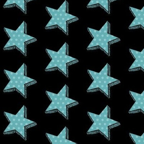 Teal star// Aqua Dotty star // Polka dot star