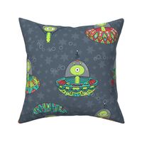 Cosmic Aztec Aliens Fabric8