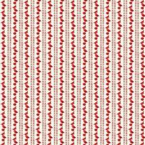 Antique Red on White Stripes