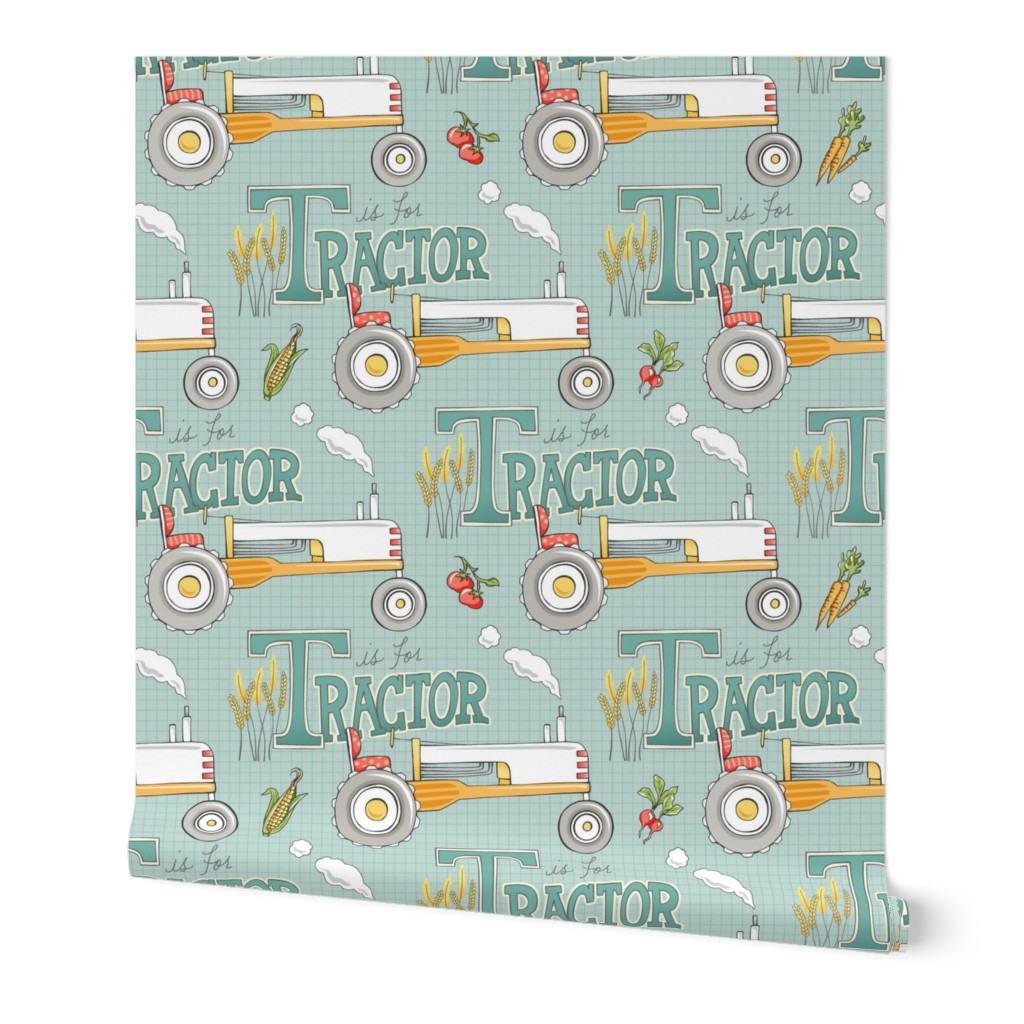 T is for Tractor - TEAL