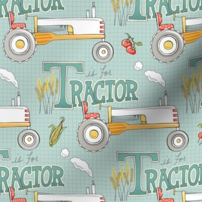 T is for Tractor - TEAL