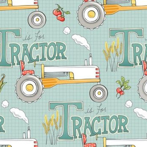 T is for Tractor - TEAL