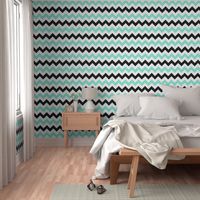 Mint and Black Chevron Stripes