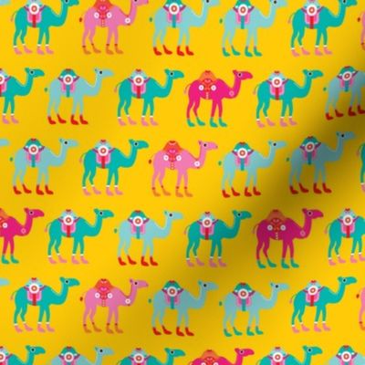 Colorful arabic summer oriental desert Camel parade