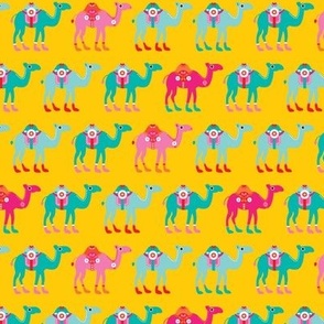 Colorful arabic summer oriental desert Camel parade