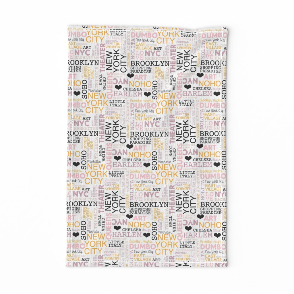 New York City pastel lovers typography pattern