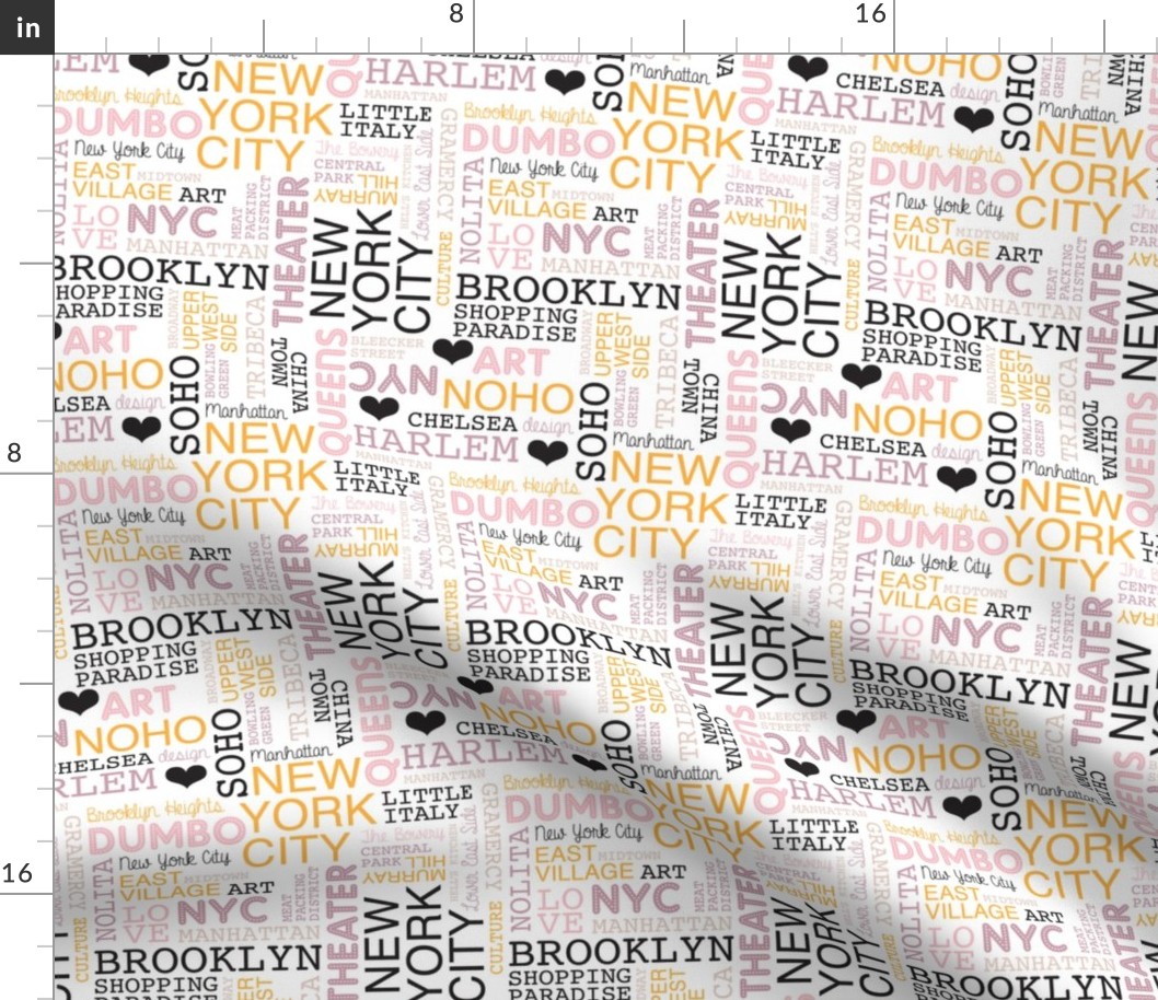 New York City pastel lovers typography pattern