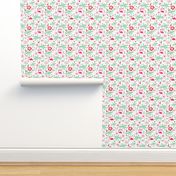 Hot summer flamingo pineapple palm tree pattern