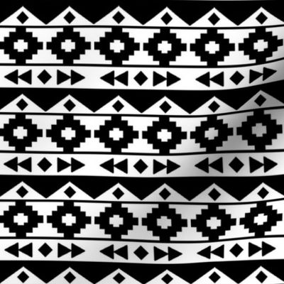 White on black tribal rows