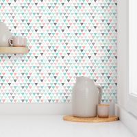 Geometric tribal aztec triangle pastel pink and blue modern patterns