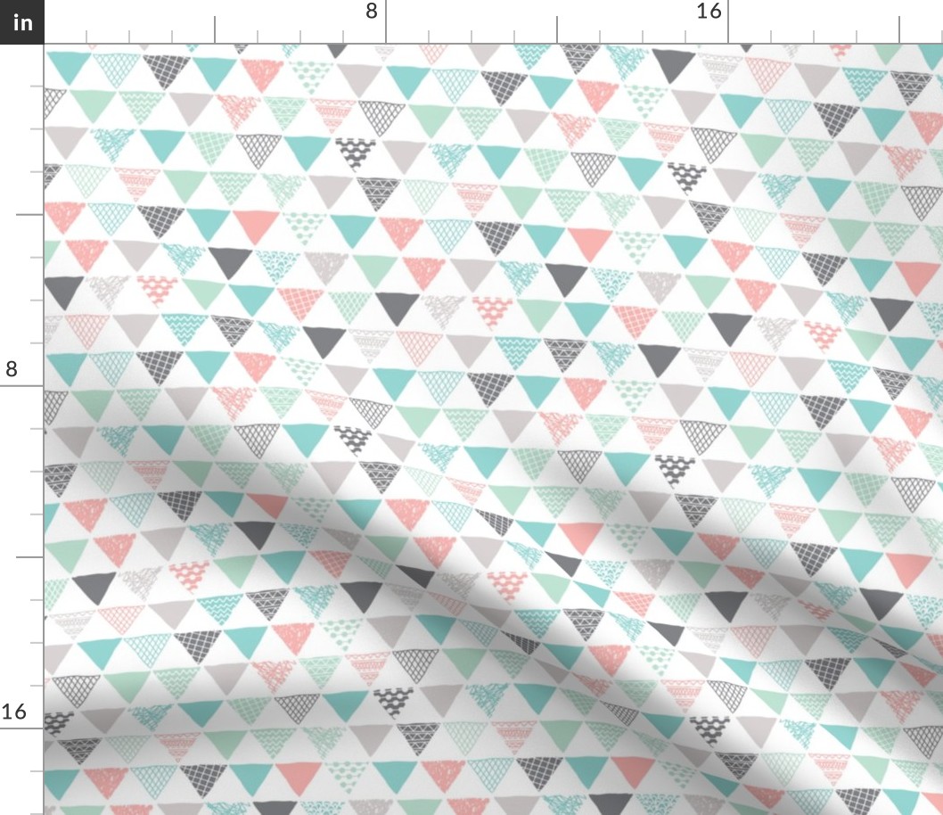 Geometric tribal aztec triangle pastel pink and blue modern patterns