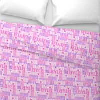 Personalised Name Design - Hearts Pink and Purple