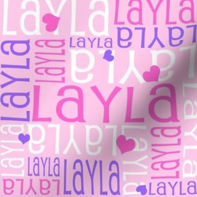 Personalised Name Design - Hearts Pink and Purple