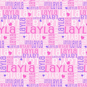 Personalised Name Design - Hearts Pink and Purple